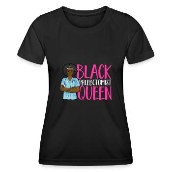 Phlebotomy Blood Draw Blood Nurse - Women's Functional T-Shirt - black - Front - AI Model Female 172 light (172cm)
