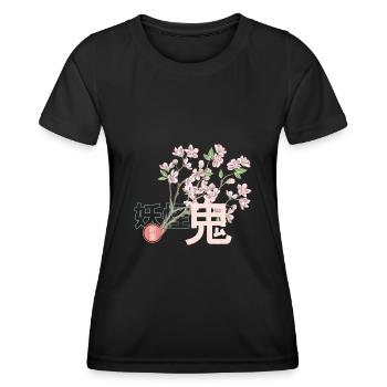 Fleur de cerisier japon - T-shirt sport Femme - noir - Devant - AI Model Female 172 light (172cm)