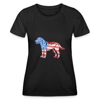 Labrador Retriever Labrador Retriever Flag - Women's Functional T-Shirt - black - Front - AI Model Female 172 light (172cm)
