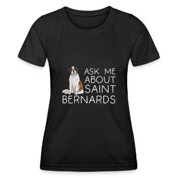 St. Bernard St. Bernard Dog Dog - Women's Functional T-Shirt - black - Front - AI Model Female 172 light (172cm)