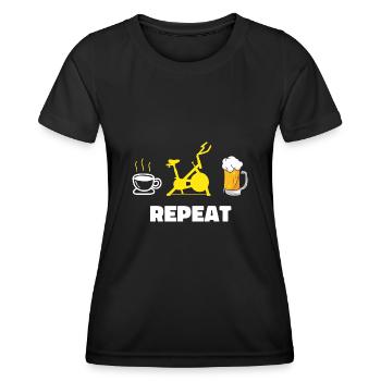 Indoor Cycling Bike Workout - Women's Functional T-Shirt - black - Front - AI Model Female 172 light (172cm)