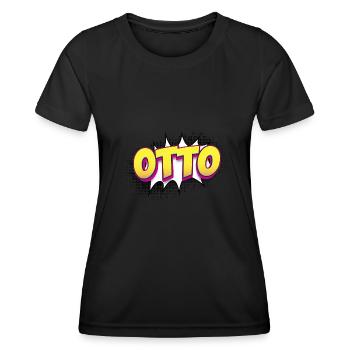 Otto Benutzerdefinierter Name Comic-Buch-Stil Pop-Art, Otto - Frauen Funktions-T-Shirt - Schwarz - Vorne - AI Model Female 172 light (172cm)