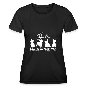 Yorkshire Terrier fidélité sur quatre pattes. - T-shirt sport Femme - noir - Devant - AI Model Female 172 light (172cm)
