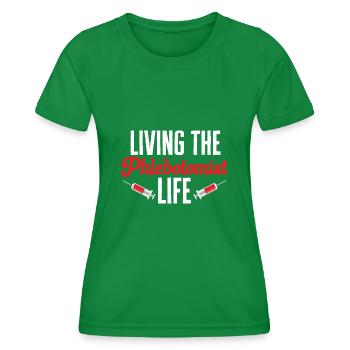 Phlebotomie Blutabnahme Blut Krankenschwester - Frauen Funktions-T-Shirt - Kelly Green - Vorne - AI Model Female 172 dark (172cm)
