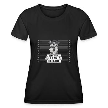 Schnauzer nain Chien Schnauzer - T-shirt sport Femme - noir - Devant - AI Model Female 172 light (172cm)