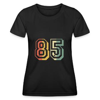 Anniversaire de 85 ans - T-shirt sport Femme - noir - Devant - AI Model Female 172 light (172cm)