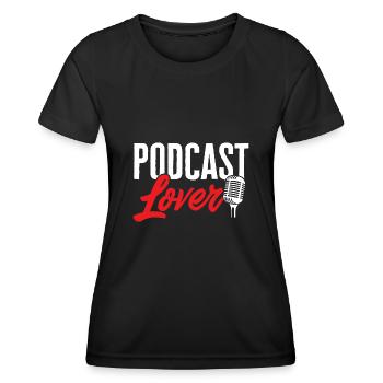 Podcasteur Podcast - T-shirt sport Femme - noir - Devant - AI Model Female 172 light (172cm)