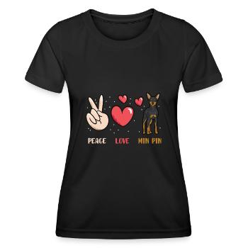 Miniature Pinscher Rehpinscher Min Pin Dog - Women's Functional T-Shirt - black - Front - AI Model Female 172 light (172cm)