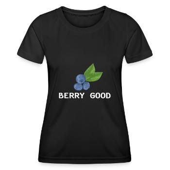 Heidelbeere Frucht Blaubeere - Frauen Funktions-T-Shirt - Schwarz - Vorne - AI Model Female 172 light (172cm)