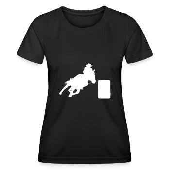 Rodeo Barrel Racing Pferd - Frauen Funktions-T-Shirt - Schwarz - Vorne - AI Model Female 172 light (172cm)