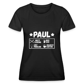 Paul - Frauen Funktions-T-Shirt - Schwarz - Vorne - AI Model Female 172 light (172cm)