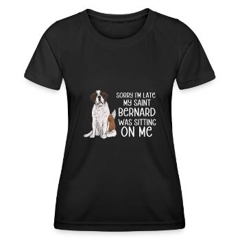 St. Bernard St. Bernard Dog Dog - Women's Functional T-Shirt - black - Front - AI Model Female 172 light (172cm)
