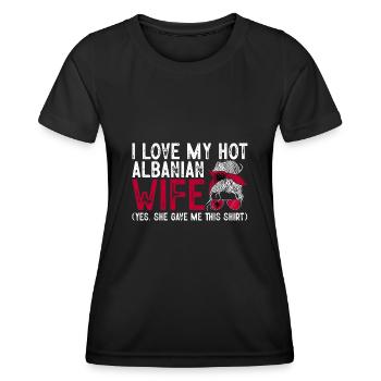 Albanian Flag Albanian Eagle Shqiponja - Women's Functional T-Shirt - black - Front - AI Model Female 172 light (172cm)