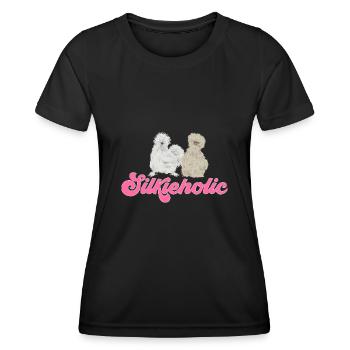 Seidenhuhn Poulet soyeux - T-shirt sport Femme - noir - Devant - AI Model Female 172 light (172cm)