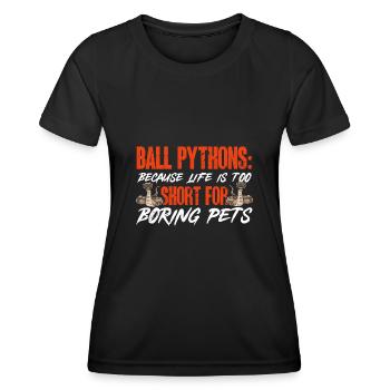 Ball Python Snake King Python - Women's Functional T-Shirt - black - Front - AI Model Female 172 light (172cm)