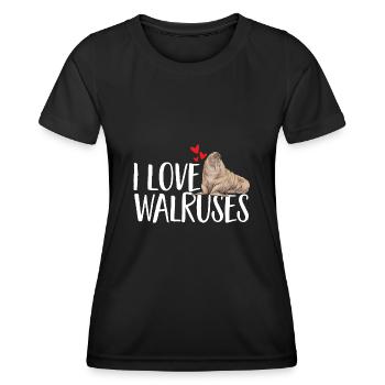 Walross - Frauen Funktions-T-Shirt - Schwarz - Vorne - AI Model Female 172 light (172cm)