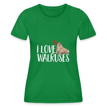 Walross - Frauen Funktions-T-Shirt - Kelly Green - Vorne - AI Model Female 172 dark (172cm)