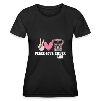 Silver Labrador Retriever Silver Lab - T-shirt sport Femme - noir - Devant - AI Model Female 172 light (172cm)