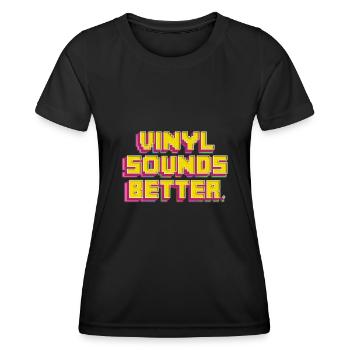 Le vinyle sonne mieux - Amateurs de musique rétro - T-shirt sport Femme - noir - Devant - AI Model Female 172 light (172cm)