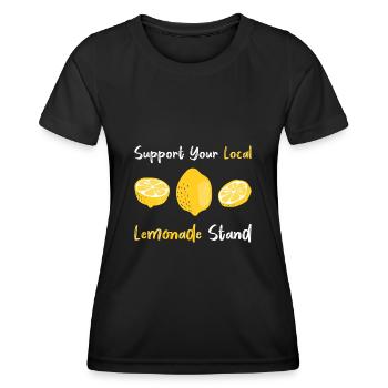 Limonade Zitrone Getränk Limo Geschenk - Frauen Funktions-T-Shirt - Schwarz - Vorne - AI Model Female 172 light (172cm)