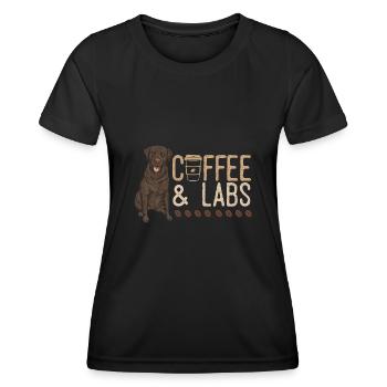 Chocolate Labrador Retriever Hund - Frauen Funktions-T-Shirt - Schwarz - Vorne - AI Model Female 172 light (172cm)