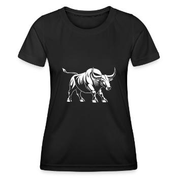 Stier - Frauen Funktions-T-Shirt - Schwarz - Vorne - AI Model Female 172 light (172cm)