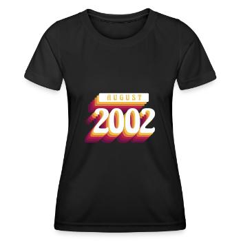 Août 2002 - Cadeau du 20e anniversaire. Génial. - T-shirt sport Femme - noir - Devant - AI Model Female 172 light (172cm)