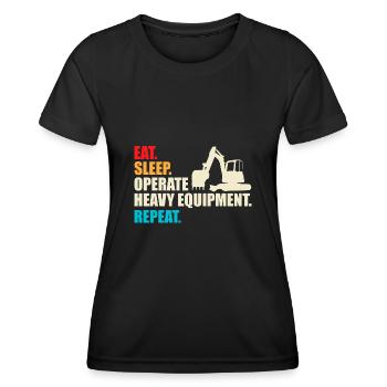 Construction machinery operator Excavator driver Excavator driver Construction workers - Women's Functional T-Shirt - black - Front - AI Model Female 172 light (172cm)