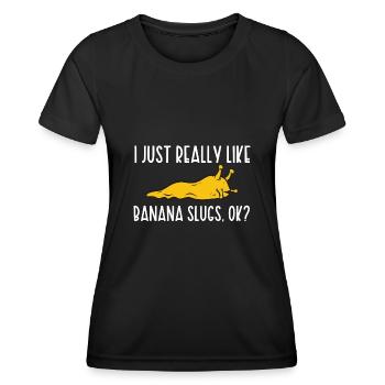Banana Snail Snail - Women's Functional T-Shirt - black - Front - AI Model Female 172 light (172cm)
