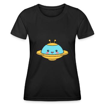 soucoupe volante - T-shirt sport Femme - noir - Devant - AI Model Female 172 light (172cm)