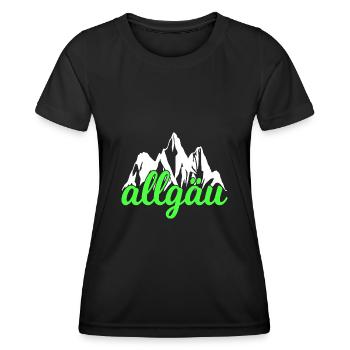 Montagnes de l’Allgäu Randonnée Escalade - T-shirt sport Femme - noir - Devant - AI Model Female 172 light (172cm)