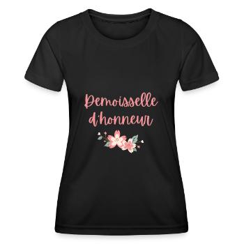 Demoiselle d'honneur - T-shirt sport Femme - noir - Devant - AI Model Female 172 light (172cm)