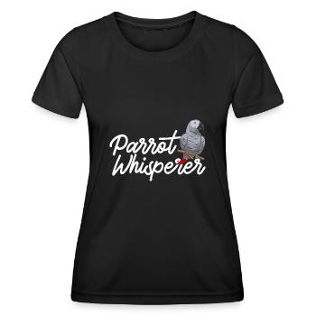 Graupapagei African Grey Parrot Papagei - Frauen Funktions-T-Shirt - Schwarz - Vorne - AI Model Female 172 light (172cm)