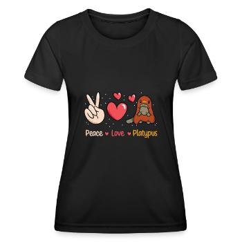 Platypus Schnabeltier - Frauen Funktions-T-Shirt - Schwarz - Vorne - AI Model Female 172 light (172cm)
