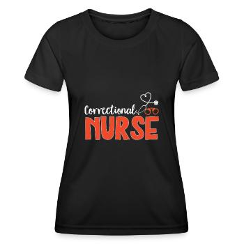 Krankenschwester Strafvollzug Gefängnis - Frauen Funktions-T-Shirt - Schwarz - Vorne - AI Model Female 172 light (172cm)