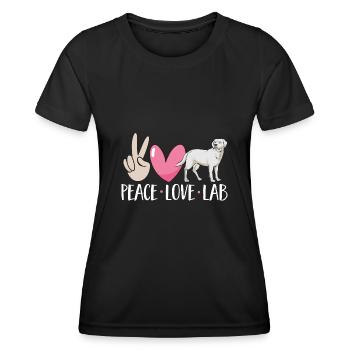 Labrador Retriever blanc Labrador Labrador blanc - T-shirt sport Femme - noir - Devant - AI Model Female 172 light (172cm)