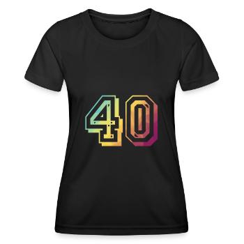 40 ans arc-en-ciel - T-shirt sport Femme - noir - Devant - AI Model Female 172 light (172cm)