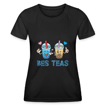 Bes Teas Bubble Tea Boba Tea - Women's Functional T-Shirt - black - Front - AI Model Female 172 light (172cm)