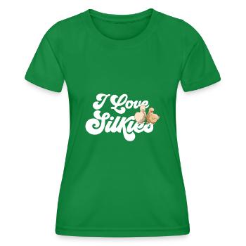 Seidenhuhn Silkie Chicken - Frauen Funktions-T-Shirt - Kelly Green - Vorne - AI Model Female 172 dark (172cm)