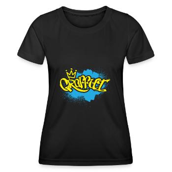 Grafitti Kind Sprayer - Frauen Funktions-T-Shirt - Schwarz - Vorne - AI Model Female 172 light (172cm)