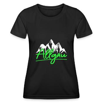 Allgäu Berge Wandern Klettern - Frauen Funktions-T-Shirt - Schwarz - Vorne - AI Model Female 172 light (172cm)