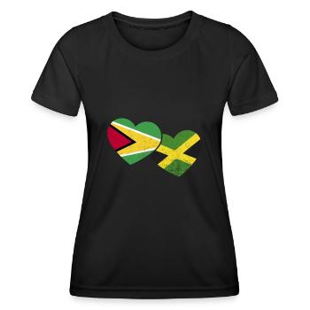 Guyana Flag Guyanais Guyanais - T-shirt sport Femme - noir - Devant - AI Model Female 172 light (172cm)