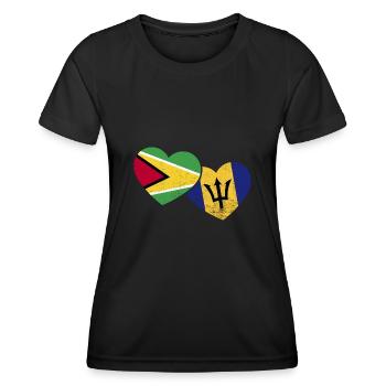 Guyana Flag Guyanais Guyanais - T-shirt sport Femme - noir - Devant - AI Model Female 172 light (172cm)