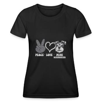 Schnauzer nain Chien Schnauzer - T-shirt sport Femme - noir - Devant - AI Model Female 172 light (172cm)
