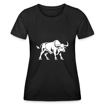 Stier - Frauen Funktions-T-Shirt - Schwarz - Vorne - AI Model Female 172 light (172cm)