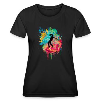 Tänzerin PopArt - Frauen Funktions-T-Shirt - Schwarz - Vorne - AI Model Female 172 light (172cm)