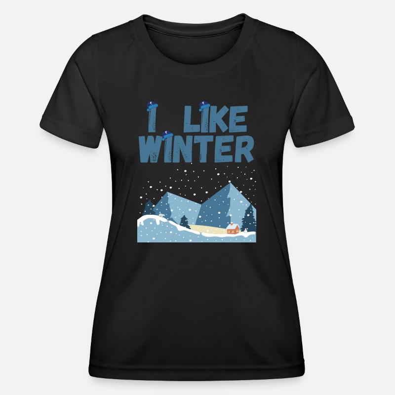 I Like Winter - Women's Functional T-Shirt - black
