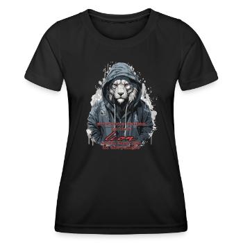 Löwe Afrika Katze - be a lion jungle - Frauen Funktions-T-Shirt - Schwarz - Vorne - AI Model Female 172 light (172cm)
