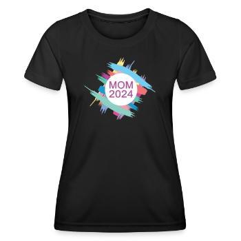Mom 2024 Ich Werde Mama Neue Mutter Babyparty 24 - Frauen Funktions-T-Shirt - Schwarz - Vorne - AI Model Female 172 light (172cm)