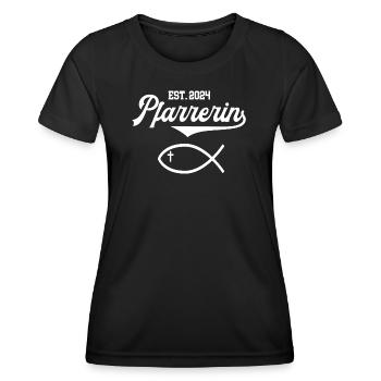 Pfarrerin Pfarrersfrau 2024 Pfarrerinnen Kirche - Frauen Funktions-T-Shirt - Schwarz - Vorne - AI Model Female 172 light (172cm)